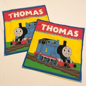 Thomas the Tank Engine Pillowcases Homemade 16” x 15.5” Pillow Cases Lot of 2